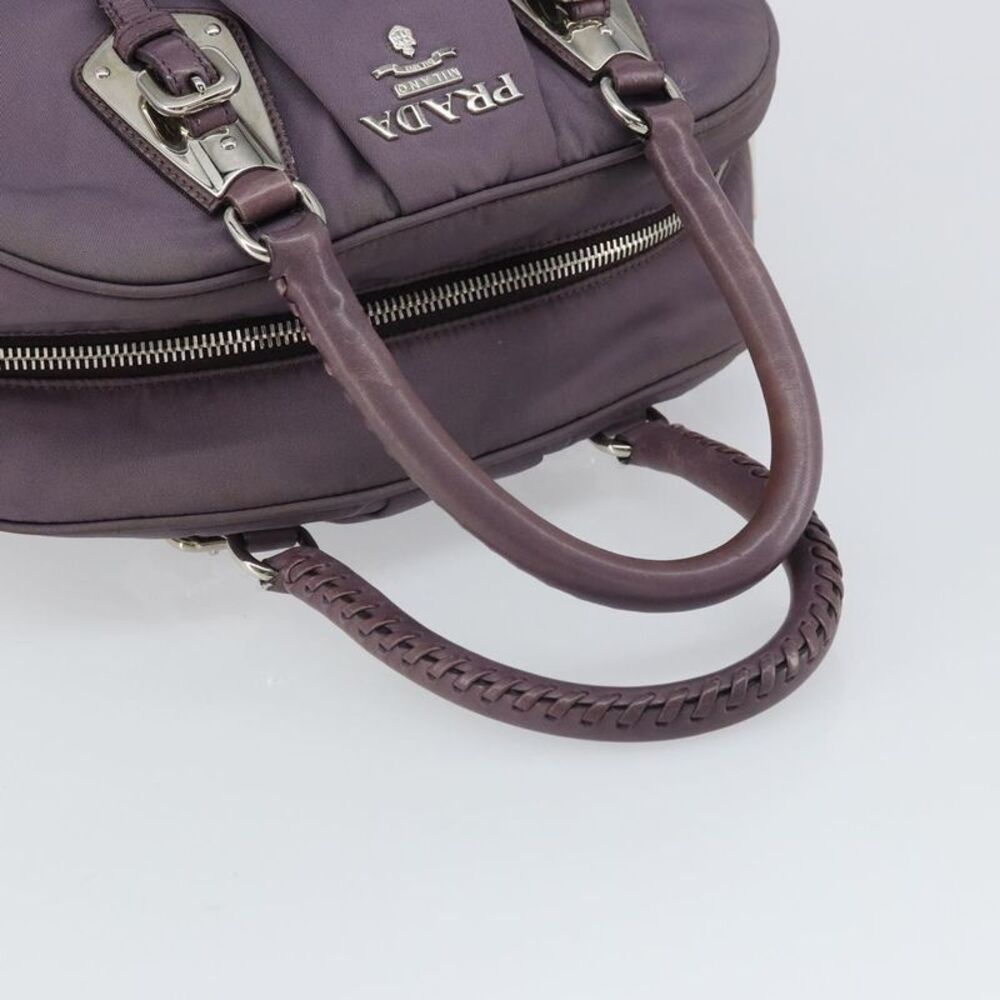Prada Buckle Dome Satchel Tessuto Purple Nylon Handbag - Picture 8 of 16